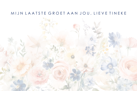 Een bijpassend condoleance kaartje met veldbloemen